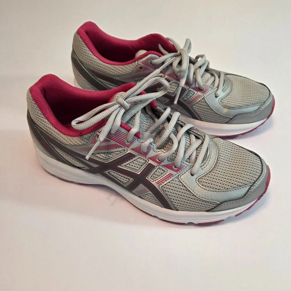 ASICS Women’s Running Shoes, Silver Gray & Pink, Size 8.5